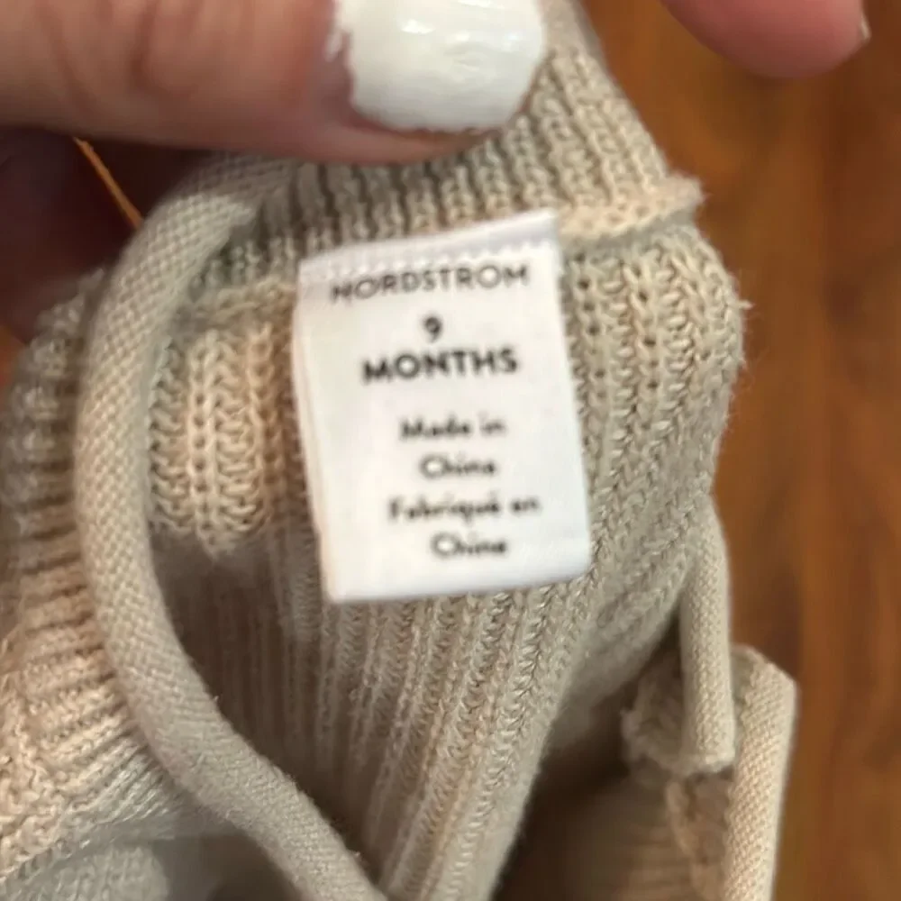 Nordstrom beige sweater with side button detail nine months